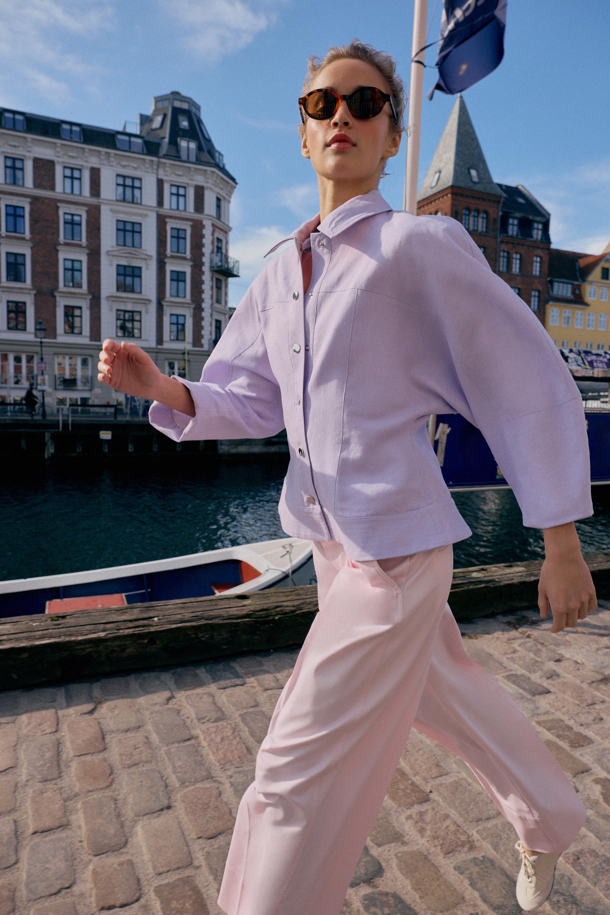 BLOUSON EN LIN MANCHES BALLON
